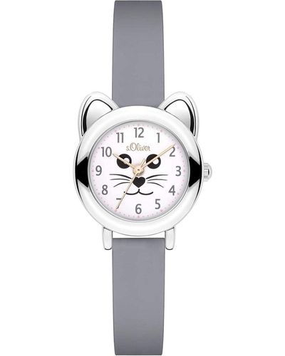 S.oliver Analog Quarz Uhr mit Silikon Armband SO-4319-PQ - Weiß