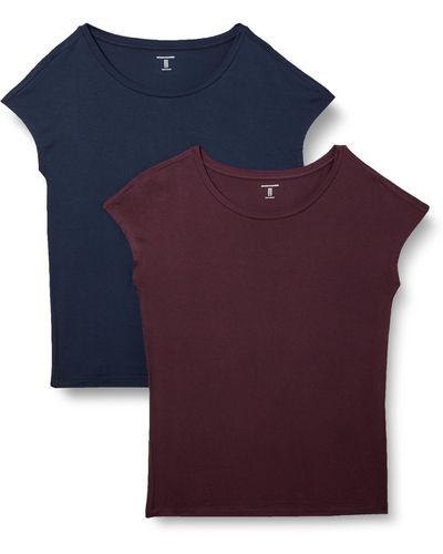 Amazon Essentials Jersey Standard-fit Short-sleeve Boat-neck T-shirt - Purple