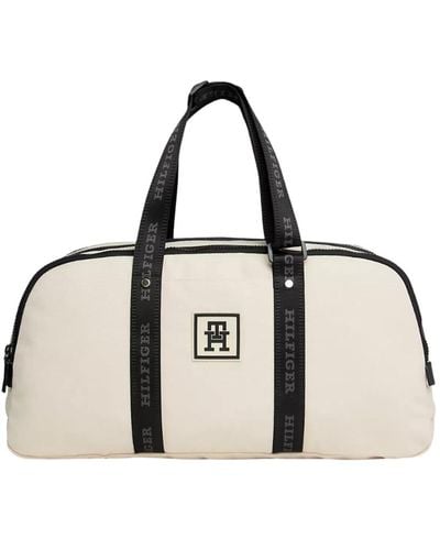 Tommy Hilfiger Sporttasche TH Sport Luxe Duffle PSP24 White Clay One Size - Natur