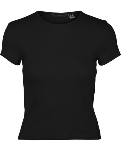 Vero Moda Vmchloe Ss Short Top Jrs Noos T-shirt - Black