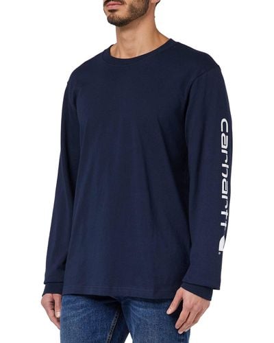 Carhartt Signature Sleeve Logo Long-sleeve tričko T Shirt - Blau