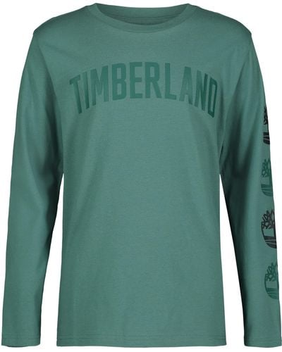 Timberland S Long Sleeve Signature Logo Crew Neck T-shirt Long Sleeve T-shirt - Green