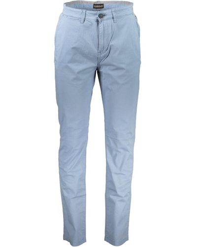 Napapijri Light Blue Cotton Jeans & Pant W34 - Bleu