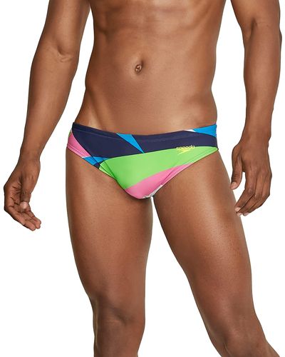 Speedo Badeanzug Slip Creora Highclo Bedruckt Badehose - Blau