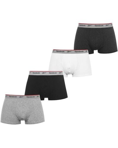 Reebok 4 Pack Boxer Shorts - White