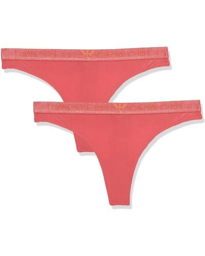 Emporio Armani 2-Pack Iconic Microfiber Thong - Rot