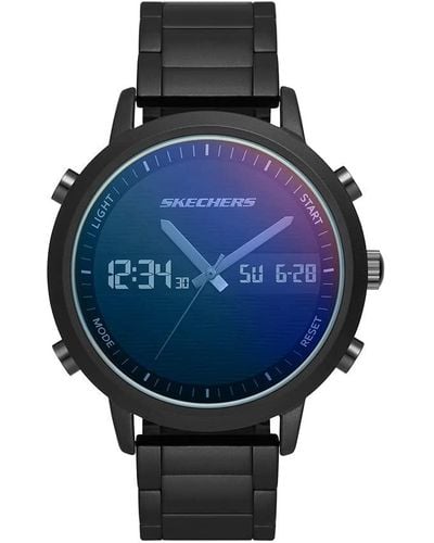Skechers Reloj Analógico para Hombre de Digital con Correa en Acero Inoxidable SR5174 - Azul