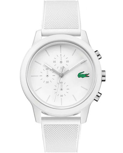 Lacoste Chronograph Quarz Uhr für mit Weisses Silikonarmband - 2010974 - Weiß