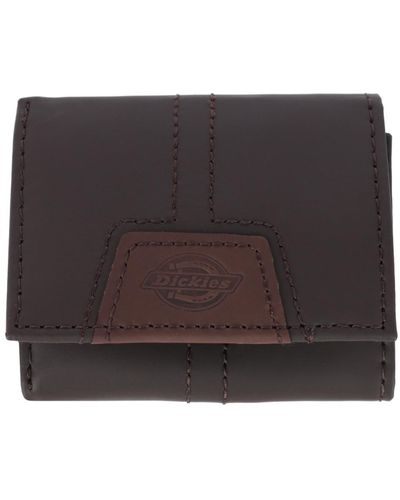 Dickies Leder Extra Capacity Trifold Wallet Braun - Schwarz