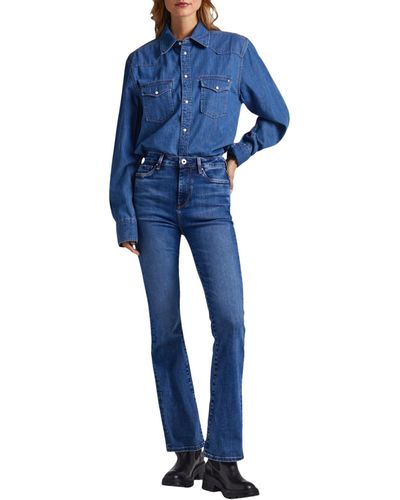 Pepe Jeans Dion Flare Jeans Voor - Blauw