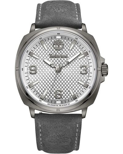 Timberland Analog Quarz Uhr mit Leder Armband TDWGB2201703 - Grau