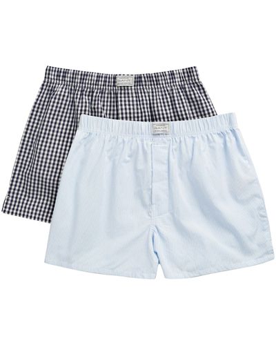 GANT Stripe And Gingham Boxer Sh 2-pack Shorts - Blue