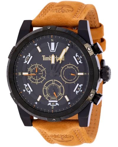 Timberland Analog Quarz Uhr mit Leder Armband TDWGF2230403 - Schwarz