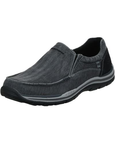 Skechers Usa Expected Avillo Relaxed-fit Slip-on Loafer,black,6.5 Ew Us