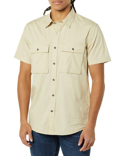 Amazon Essentials Standard-fit Short-sleeved Two-pocket Utility Shirt - Natural