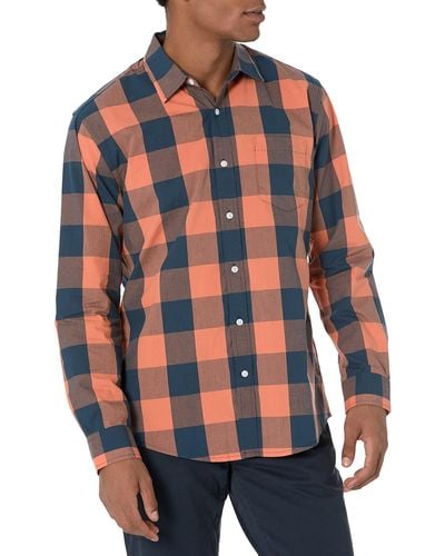 Amazon Essentials Regular-Fit Long-Sleeve Check Shirt Camicia Che Si abbottona - Multicolore