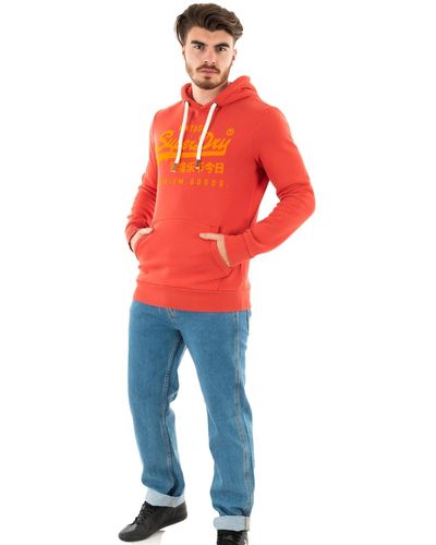 Superdry Vintage VL NEON Hood Kapuzenpullover, - Rot