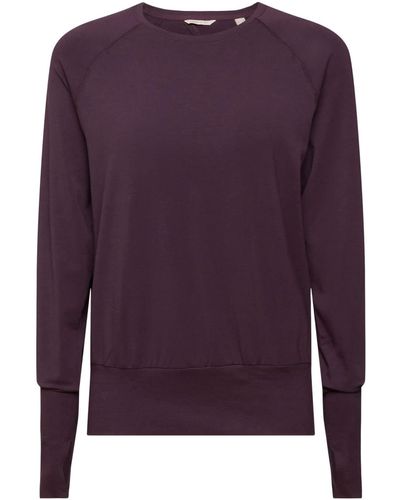 Esprit Sports Sus Ls Bk Open Sweatshirt - Purple