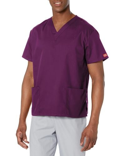 Dickies Eds Signature Scrubs 86706 Missy Fit V-neck Top - Purple