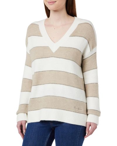 Pepe Jeans Felice Stripe Pullover Sweater - Grijs