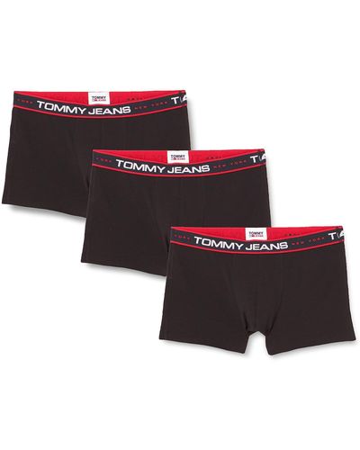 Tommy Hilfiger Tommy Jeans Hombre Pack de 3 calzoncillos tipo bóxer trunks Ropa interior - Rojo