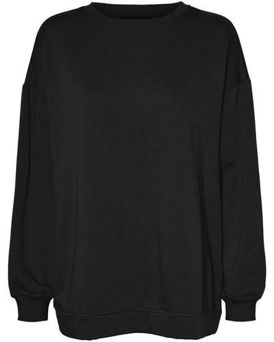 Vero Moda VMEA Octavia LS Oversize Sweat JRS Übergroßes Sweatshirt - Schwarz
