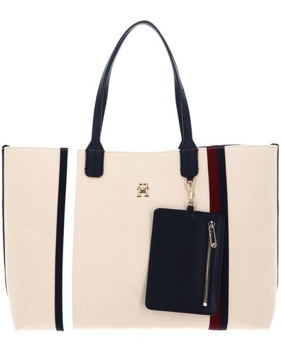 Tommy Hilfiger Iconic Tommy Tote Corp Beige - Noir