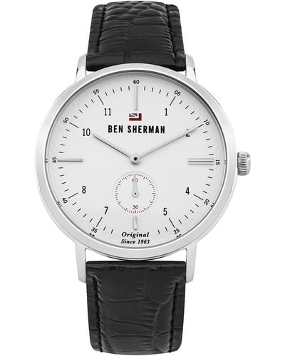 Ben Sherman Analog Quarz Uhr mit Leder Armband WBS102WB - Mehrfarbig