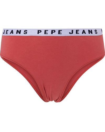 Pepe Jeans Vrouwen Solid Braziliaanse Bikini Stijl Ondergoed - Rood