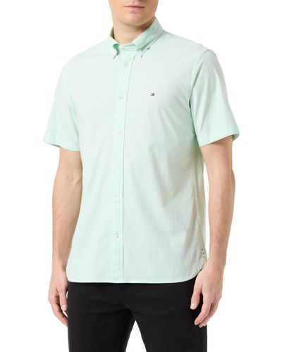 Tommy Hilfiger Flex Multi Stripe Rf Shirt S/s Casual Shirts - Groen