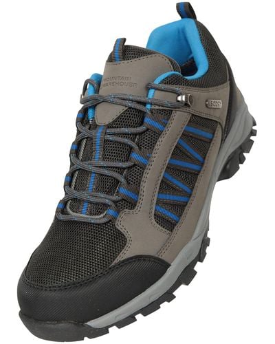 Mountain Warehouse Chaussures de Marche s Path - Imperméables, Respirantes, Doublure en Maille, Semelle à Haute Traction - Bleu