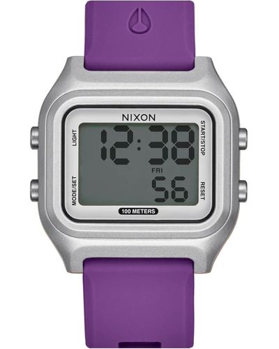 Nixon Digital Quarz Uhr mit Silikon Armband A1399-5232-00 - Lila