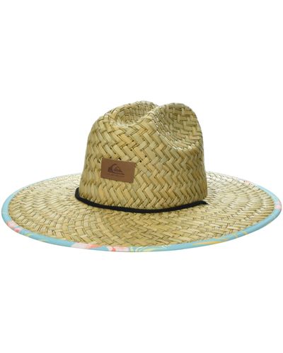 Quiksilver Outsider Lifeguard Wide Brim Beach Sun Straw Hat - Black