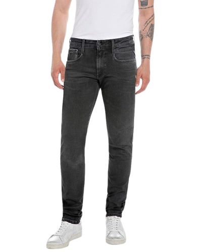 Replay M914Y Anbass Hyperflex Jeans - Nero