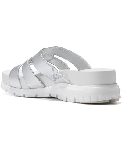 Cole Haan Zerogrand Slotted Slide Flat Sandal - White