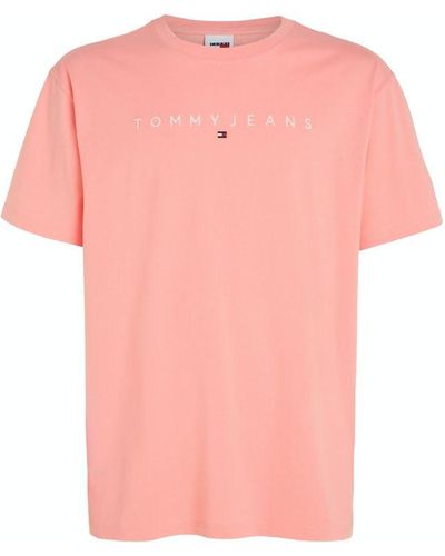 Tommy Hilfiger Tjm Reg Linear Logo Tee Ext Dm0dm17993 S/s T-shirt - Pink