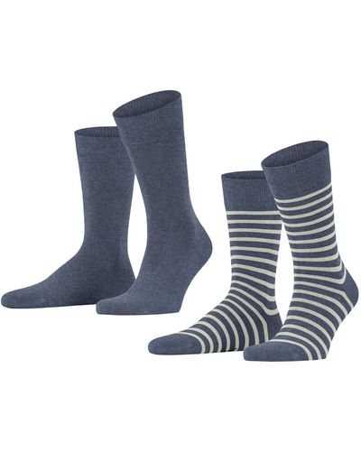 Esprit Socken Fine Stripe 2-Pack Bio Baumwolle schwarz blau viele weitere Farben verstärkte socken mit Muster atmungsaktiv