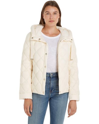 Tommy Hilfiger Classic Lw Down Quilted Jacket Calico Xs - Natural