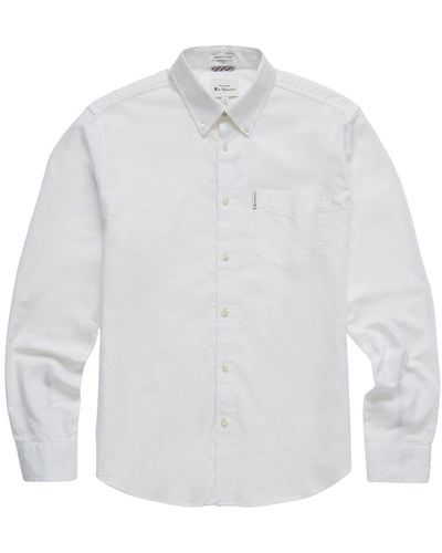 Ben Sherman Plus Size Organic Cotton Oxford Shirt White 5xl