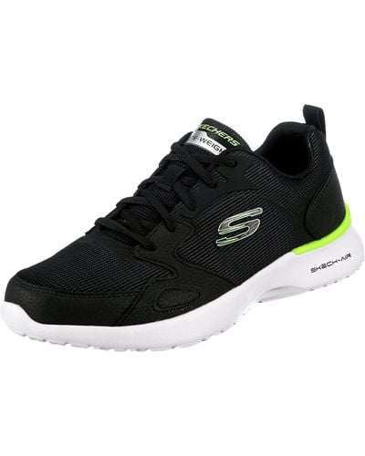 Skechers Skech-air Dynamight Venturik Sneaker,black Synthetic/textile/lime Trim,6.5 Uk