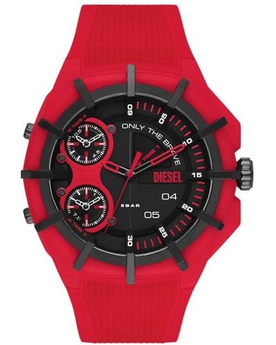 DIESEL Framed Chronograph Watch - Dz1989 - Red