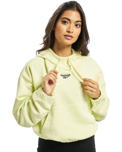 Reebok Qqr Crop Hoodie Kapuzenpullover - Gelb