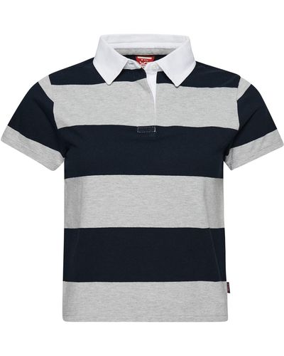 Superdry Vintage Stripe Rugby Top Short Sleeve T-shirt - Blue