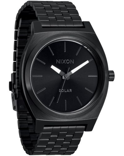 Nixon Time Teller Solar A1369-100m Water Resistant Analog Solar Powered Fashion Watch - Black
