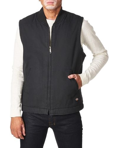 Dickies Relaxed Fit Sherpa Lined Duck Vest - Black