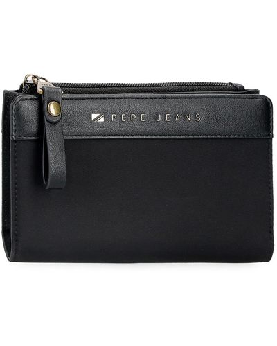 Pepe Jeans Morgan Wallet With Card Holder Black 17x10x2cm Polyester And Pu By Joumma Bags