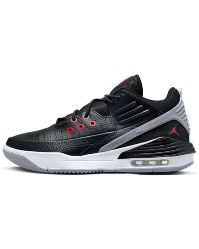 Nike Jordan Max Aura 5 Trainers Sneakers Zwart/wit/cement Grijs/universiteit Rood - Blauw