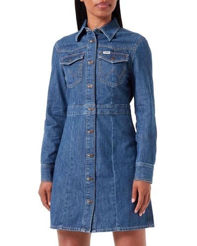Wrangler Slim Western Casual Dress - Blau