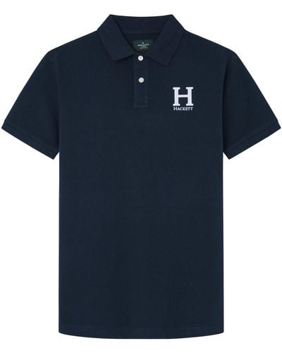 Hackett Hackett Heritage H Logo Short Sleeve Polo Xl - Blue