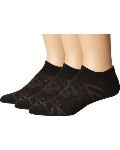 New Balance Flat Knit No Show Socks - Nero